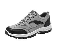 Zapatillas de correr para hombre, suela suave, antideslizantes, deportivas, ligeras, cómodas, para bádminton, gimnasio, tenis, con cordones, gris, 38 2/3 EU