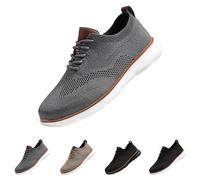 Zapatillas de correr para hombre, zapatillas de deporte ligeras, con cordones, zapatos Oxford, informales, zapatillas de punto, transpirables, de tejido de punto, con cordones, zapatillas de