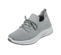 Zapatillas de correr para mujer, de malla, transpirables, ligeras, cómodas, para correr, para mujer, de un solo color, antideslizantes, de verano, para correr por carretera, gris, 42 EU