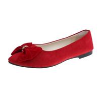 Zapatillas de correr para mujer, transpirables, con plantilla suave, elegantes con plantilla suave, sin manos, deslizantes en la parte delantera, cerradas, monocolor, para trabajo, oficina, rojo, 35