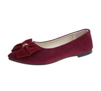 Zapatillas de correr para mujer, transpirables, con plantilla suave, elegantes con plantilla suave, sin manos, deslizantes en la parte delantera, cerradas, monocolor, para trabajo, oficina, Vino, 35