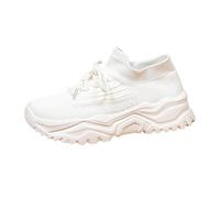 Zapatillas de correr para mujer, transpirables, transpirables, transpirables, para aliviar el dolor, zapatillas de fitness ligeras, zapatillas de tenis para correr al aire libre, Blanco, 38 EU