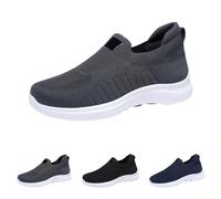 Zapatillas de correr para mujer y hombre, zapatillas ortopédicas, parte superior de malla, transpirables, cómodas, informales, para caminar, para exteriores, ligeras, con suela plana, Z Gray4, 42 EU