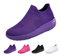Zapatillas de correr para mujer, zapatillas de deporte para mujer, con plataforma, ligeras, cómodas, sin cordones, sin cordones, para correr, para el tiempo libre, tenis, zapatillas de correr, morado