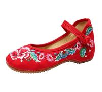 Zapatillas de Cuña Bordadas con Flores Chinas para Mujer Tradicionales Asiáticas de Estilo Mary Jane Zapatos de Lona para Novia, Ballet, Yoga Suela de Goma