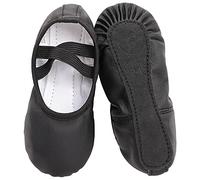 Zapatillas de Danza Cuero Zapatos de Ballet Suela de Cuero Entera para Niña y Mujer Adultos Tallas 22-40-negro 40