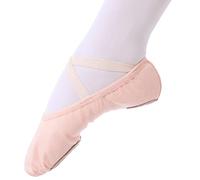 Zapatillas de Danza para niñas Zapatos de Ballet Lona elástica con Suela de Cuero Dividido,Rosa 26