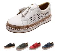 Zapatillas de deporte antideslizantes para mujer, antideslizantes, informales, planas, individuales, transpirables, para exteriores, con cordones, alpargatas, zapatillas de entrenamiento, Blanco, 38