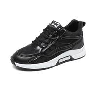 Zapatillas de Deporte con Cordones de Malla de Color sólido de Moda para Parejas para Hombres y Mujeres con el Mismo Tipo de Zapatillas para Correr Bambas Hombre Negras De Vestir (Black, 39)
