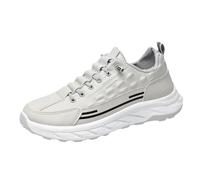 Zapatillas de deporte con textura para hombre, informales, con cordones, ligeras, cómodas, para caminar, modernas, atléticas, con suela gruesa, gris, 39 1/3 EU