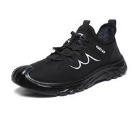 Zapatillas de Deporte de Barco para Hombre de Moda, Modelo Acolchado, Zapatos Negros Suela, Negro , 39 EU