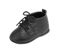 Zapatillas de deporte de bebé de estilo británico para la primavera primeros intentos de caminar cómodos zapatos para niños pequeños, Negro , 22 EU