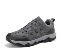 Zapatillas de Deporte de Cuero con Cordones para Hombre, Zapatos Casuales y cómodos para Senderismo, Transpirables, Antideslizantes y Resistentes para Aventuras al Aire Libre y Uso Diario