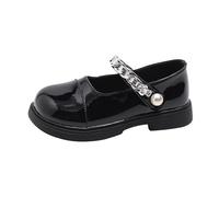 Zapatillas de deporte de interior para mujer, bowknot First Shoes Buckle Strap Toddler Soft Bottom Breathable Princess Shoes Super Fit Zapatillas para niñas, Negro , 31 EU