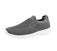 Zapatillas de deporte de malla para hombre, transpirables, suela suave, ligeras, cómodas, para correr, para exteriores, informales, de trabajo, gris, 39 EU