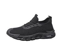 Zapatillas de Deporte de Malla Transpirable para Hombre, Ligeras, de Suela Suave, Informales, para Uso Diario, cómodas, sin Cordones, para Caminar Zapatos Junior Vestir (Black, 45)