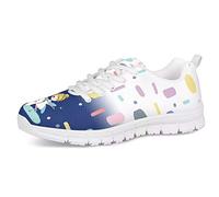 Zapatillas de Deporte de Regalo para niñas jóvenes, Entrenador de patrón Mental de Hada de los Dientes para Mujeres, Zapatos Suaves para Caminar, Zapatos Planos Informales con Cordones 38EU