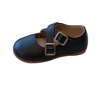 Zapatillas de deporte de sala 29 Shoes Bowknot First Shoes Buckle Strap Toddler Soft Bottom Breathable Princess Shoes Niña 34, Negro , 25.5 EU
