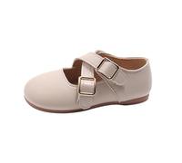Zapatillas de deporte de sala 29 Shoes Bowknot First Shoes Buckle Strap Toddler Soft Bottom Breathable Princess Shoes Niña 34, Blanco, 24 EU