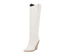 Zapatillas de deporte genéricas altas para mujer de gran tamaño botas grandes pantorrilla color sólido bota vintage bota motocicleta botas puntiagudas botas largas de la rodilla 35-43 botines mujer