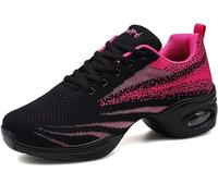 Zapatillas de Deporte Jazz para Mujer Zapatillas Baile Jazz Latino Mujer Zapatos de Entrenamiento de Danza de Caminar Deportiva de Malla Cojín de Aire Fitness Sneakers (Tanz-J21, 37EU)
