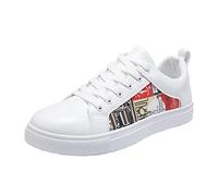 Zapatillas de deporte ligeras y transpirables de malla para hombre, informales, pequeñas, blancas, de moda, zapatos de patinaje, Red, 40 2/3 EU