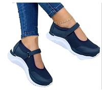 Zapatillas De Deporte Moda Para Mujer Ligeras Transpirables Malla Plana Zapatos Trabajo Cómodos Cómodos Zapatos Antideslizantes Para Caminar Zapatos Corrección Postura ( Color : Blue , Size : 39 EU )