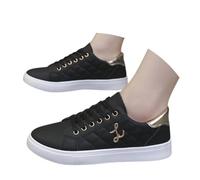 Zapatillas de deporte mujer piel PU transpirables ligeras running monocolor cómodas deportivas running verano boda caminata casual transpirable ocio, Negro , 41 EU