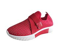 Zapatillas de deporte ortopédicas para mujer de tenis y mujer, cómodas, zapatillas ortopédicas al aire libre, C rojo, 41 EU