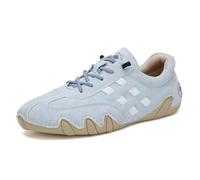 Zapatillas de deporte para hombre, con cordones elásticos, zapatillas de deporte para hombre, retro, bajas, zapatillas de piel de gran tamaño, zapatillas de caminar, tenis de ocio, inserciones caladas