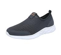 Zapatillas de deporte para hombre, de malla, para el tiempo libre, de tela, transpirables, suaves, cómodas, para exteriores, de un solo color, versátiles, planas, antideslizantes, para correr, azul
