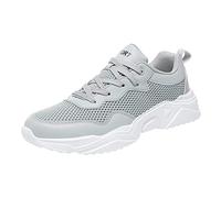 Zapatillas de deporte para hombre en gris/negro, modernas, de malla transpirable y ligeras, para correr, amortiguar los golpes y el rebote, zapatos de montaña para correr, para deportes al aire libre