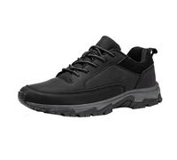 Zapatillas de deporte para hombre, impermeables, zapatillas deportivas de piel para otoño e invierno, monocolor, para caminar, informales, para exteriores, antideslizantes, con cordones, suelas de