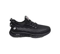 Zapatillas de deporte para hombre, informales, deportivas, con cordones transpirables, antideslizantes, zapatillas de deporte para hombre, baratas, atléticas, Negro , 42 EU