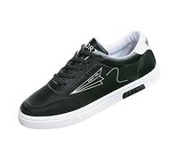 Zapatillas de deporte para hombre, informales, ligeras, cómodas, bajas, planas, modernas, con cordones, para senderismo, negocios, trotar, clásicas, al aire libre, antideslizantes, Black, 39 2/3 EU