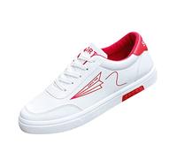 Zapatillas de deporte para hombre, informales, ligeras, cómodas, bajas, planas, modernas, con cordones, para senderismo, negocios, trotar, clásicas, al aire libre, antideslizantes, Red, 41 1/3 EU
