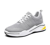 Zapatillas de deporte para hombre realzantes de 6 cm de malla, zapatos de deporte bajos con cordones, zapatillas de cuña con suela gruesa, tenis de running de caña calada para caminar, correr, fitness