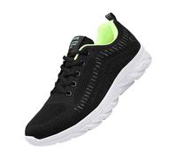 Zapatillas de deporte para hombre, suela negra y blanca, zapatillas de correr transpirables de malla elástica, zapatillas de fitness amortiguadas, para diabéticos, zapatillas deportivas para
