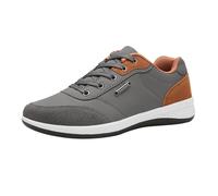 Zapatillas de deporte para hombre, suela plana, zapatillas deportivas con cordones, ligeras, transpirables, antideslizantes, cómodas, informales, gris oscuro, 48 EU