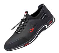 Zapatillas de deporte para hombre, transpirables, ligeras, cómodas, antideslizantes, de talle bajo, suela suave, con elevación invisible, para gimnasio, atletismo, fitness, Black, 39 1/3 EU