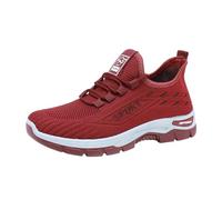 Zapatillas de deporte para hombre, zapatillas de deporte, senderismo, trekking, ligeras, de malla, transpirables, para el tiempo libre, suela suave, entrenadores para correr, rojo, 38.5 EU