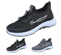 Zapatillas de deporte para hombre, zapatillas de deporte, transpirables, modernas, para caminar, elásticas, antideslizantes, con amortiguación, para correr, para sentirse bien, Negro , 37 EU
