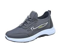 Zapatillas de deporte para hombre, zapatillas de deporte, transpirables, modernas, para caminar, elásticas, antideslizantes, con amortiguación, para correr, para sentirse bien, gris, 37 EU
