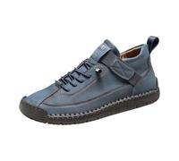 Zapatillas de deporte para mujer, cómodas, elegantes y antideslizantes, zapatillas altas con banda elástica ajustable y Scratch, zapatillas para mujer, chic y vestidas para exterior, ciudad, azul, 45