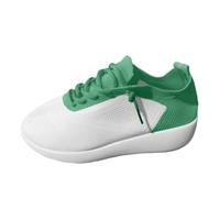 Zapatillas de deporte para mujer, de malla, modernas, para correr, para el tiempo libre, con cordones, cómodas, para el tiempo libre, para aprender a andar, para gimnasio, fitness, caminar, verde