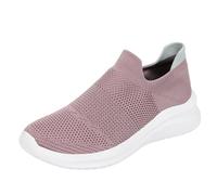 Zapatillas de deporte para mujer, de malla, para tiempo libre, con suela suave, para hombres y mujeres. Entrenadores transpirables, Rosa., 35 EU