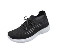 Zapatillas de deporte para mujer, de malla plana, ligeras, para aliviar el dolor, suela suave, pies anchos, zapatillas deportivas de un solo color, zapatos informales para caminar para fitness al aire
