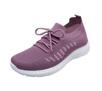 Zapatillas de deporte para mujer, de malla plana, ligeras, para aliviar el dolor, suela suave, pies anchos, zapatillas deportivas de un solo color, zapatos informales para caminar para fitness al aire