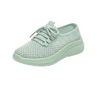 Zapatillas de deporte para mujer, malla calada, con cordones en la parte superior, mulas slip on tope cerrado, espalda abierta, suela gruesa de plataforma, ligera, sandalias estilo casual para ciudad