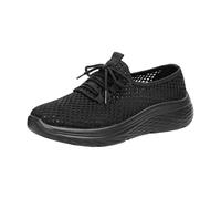 Zapatillas de deporte para mujer, malla calada, con cordones en la parte superior, mulas slip on tope cerrado, espalda abierta, suela gruesa de plataforma, ligera, sandalias estilo casual para ciudad